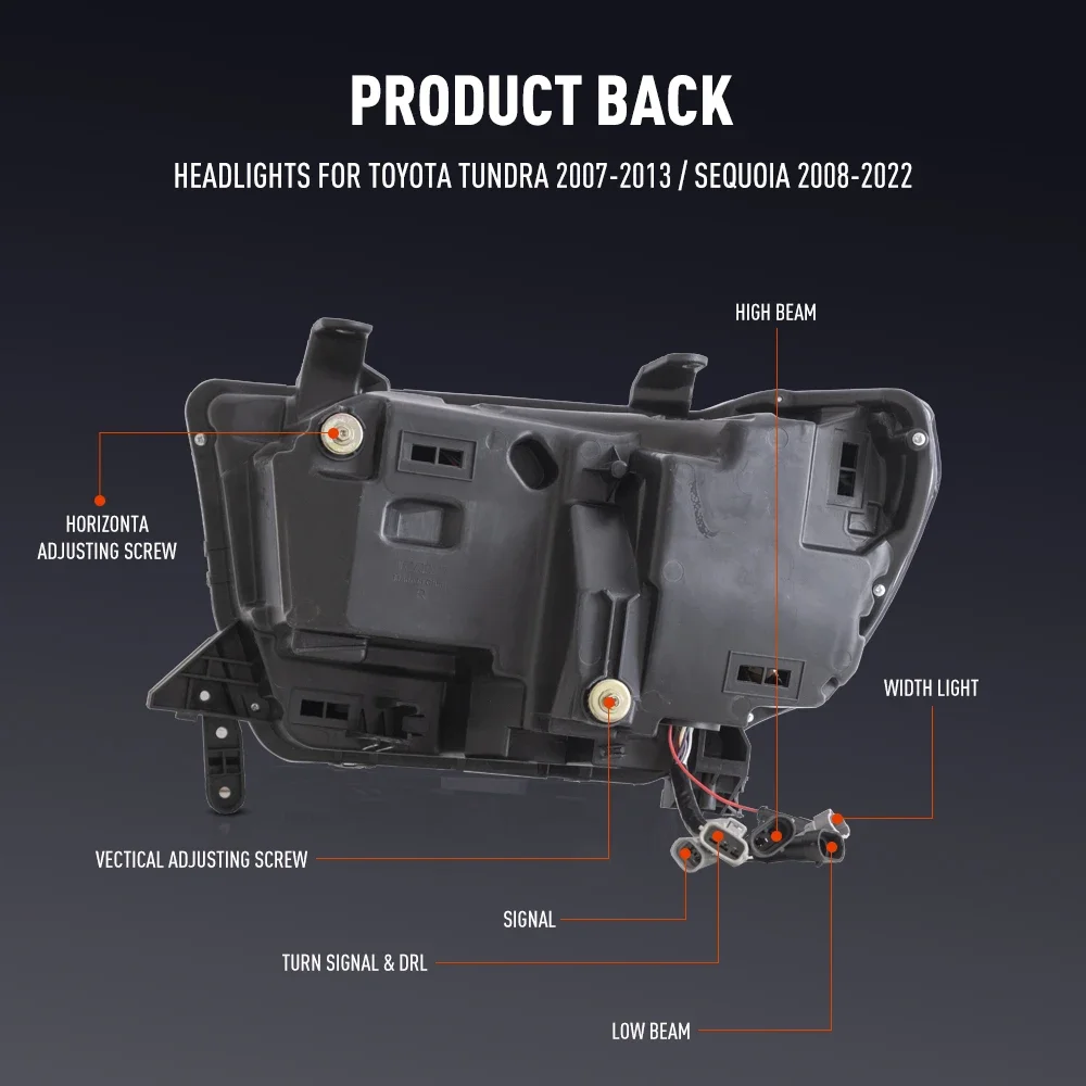 Автомобильный Стайлинг, фара для Toyota Sequoia 2008-2022 TUNDRA 2007-13, фара дневного света, сигнальные лампы, автоаксессуары