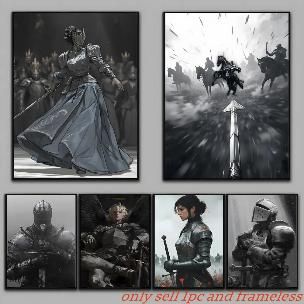Game Classic armor full-body European warrior Poster Painting Prints Wall Art Picture Film Room Home Bar Cafe Decor Home  Mural
