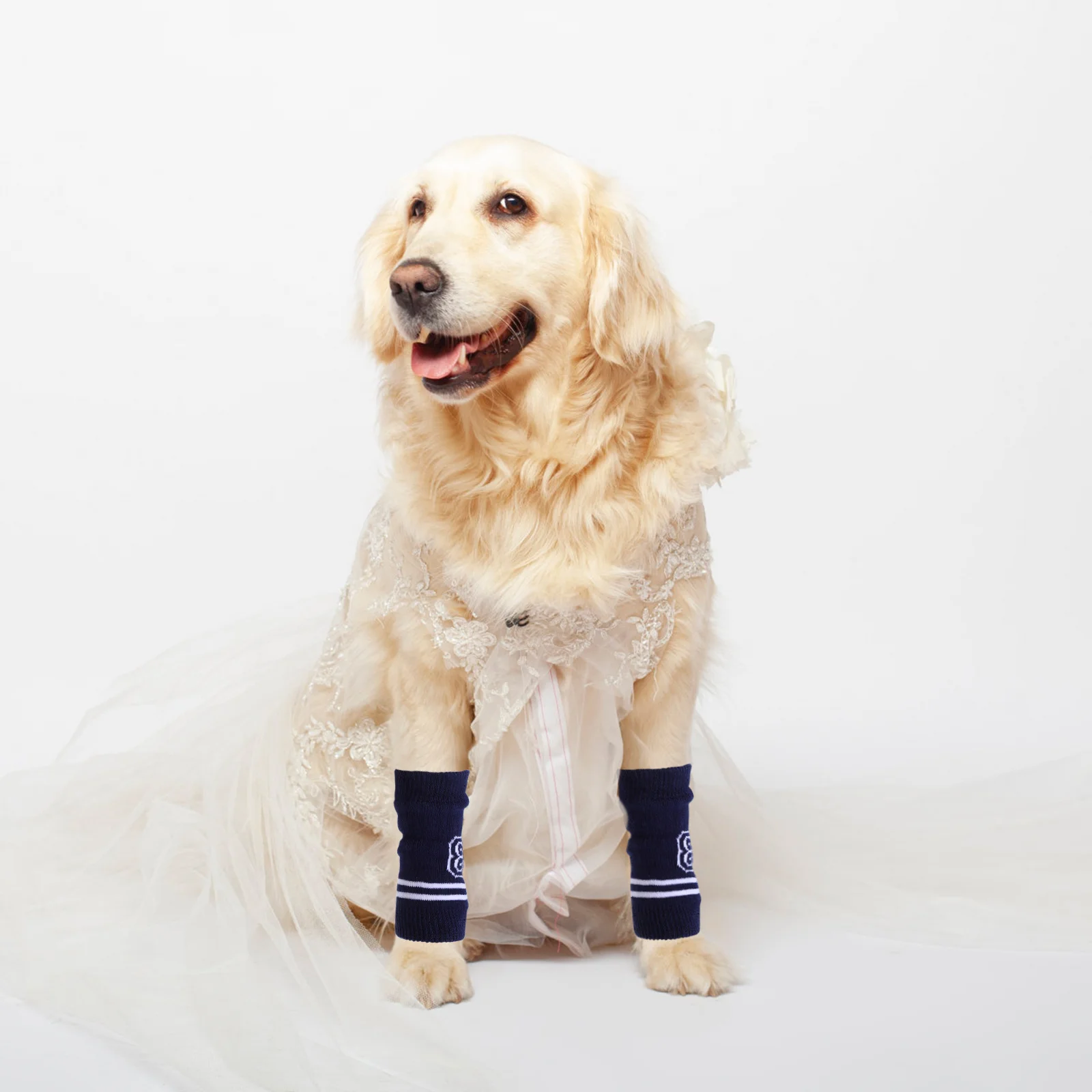 

4Pcs Knitted Pet Elbow Protector Dog Leg Warmers Soft Comfortable Knee Sleeves Washable Protective Socks Dog Leg Warmers