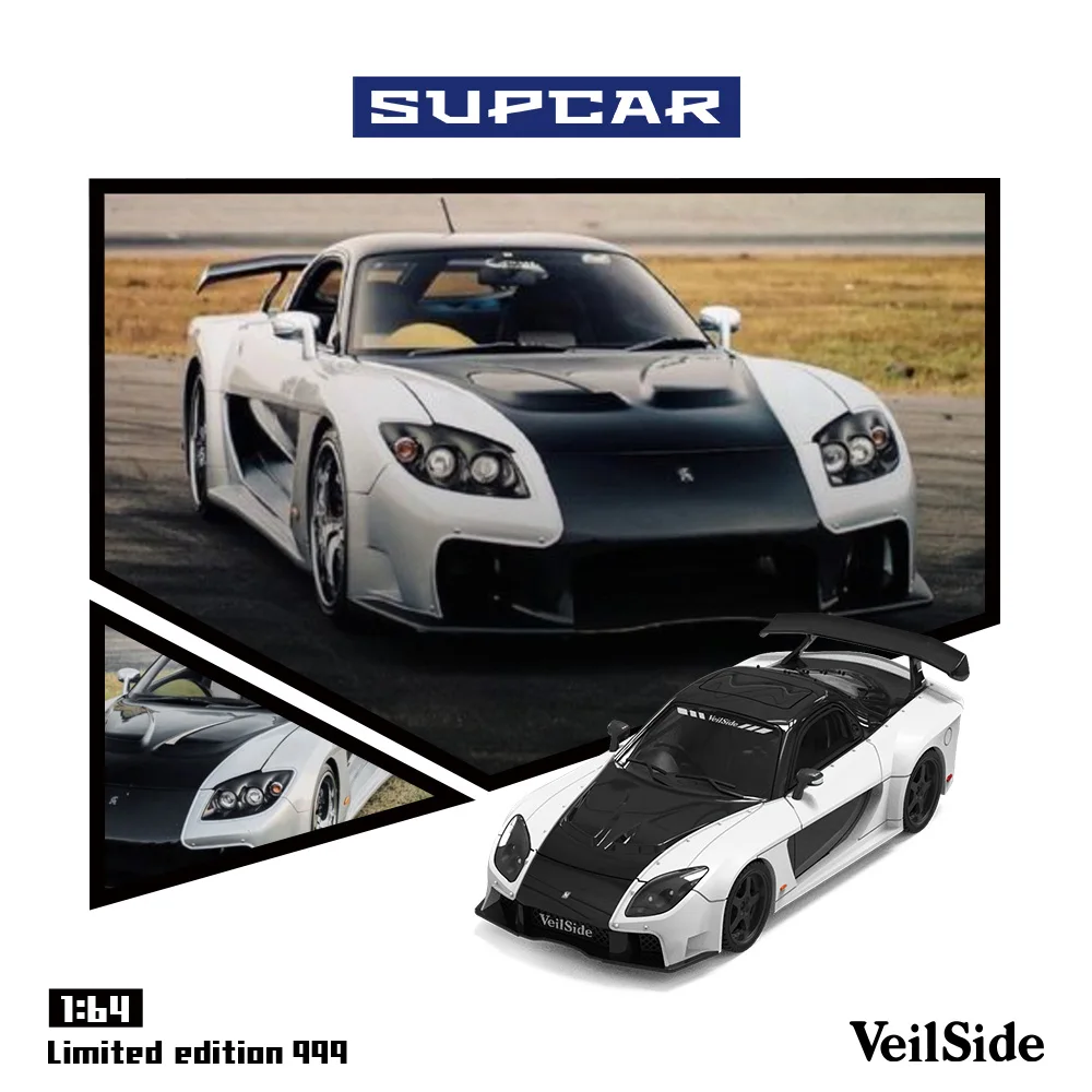 

SUPCAR 1:64 RX-7 Veilside, однотонная картина, модель автомобиля из сплава для коллекции, дисплея, подарка