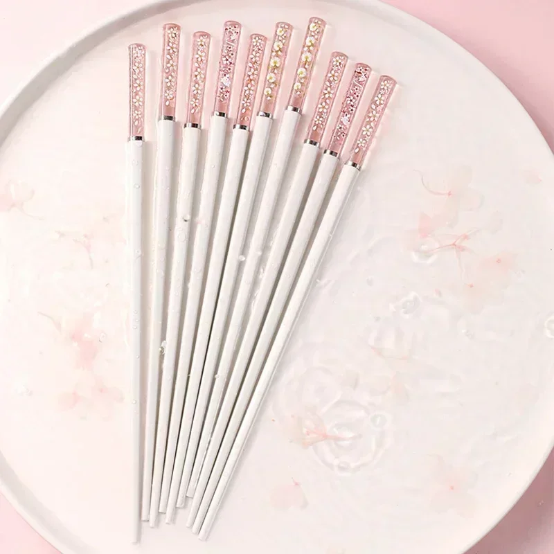 Янтарная Сакура, японские палочки для еды, розовые вишни, суши, многоразовые пищевые палочки, красивые китайские палочки для еды, посуда