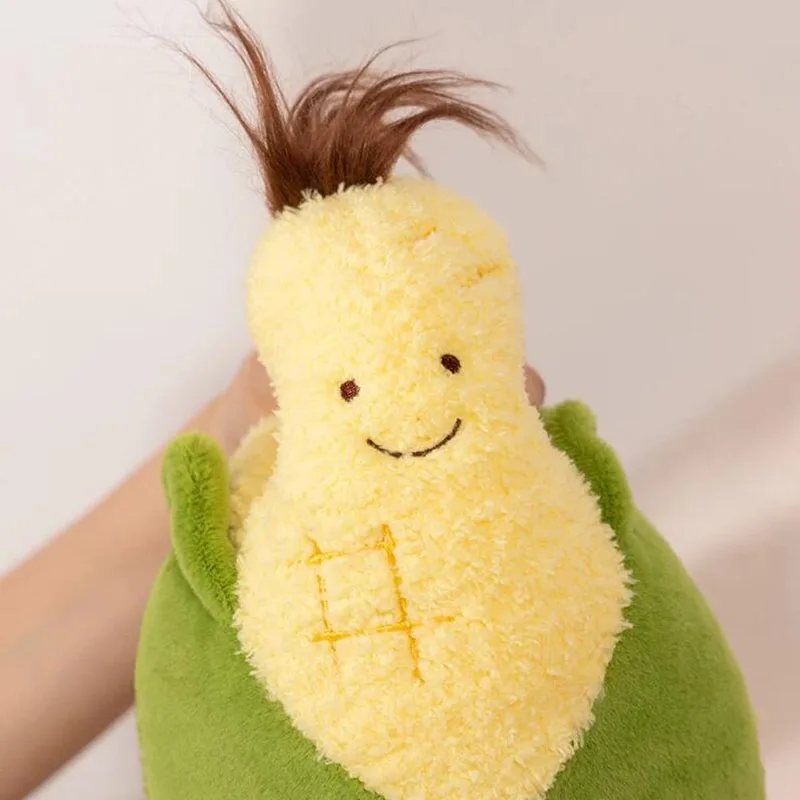 Almohada de felpa de la serie creativa de invierno, muñeco de peluche de hoguera, maíz, patata dulce con pierna, juguete divertido, cojín de sofá de fogata, decoración del hogar