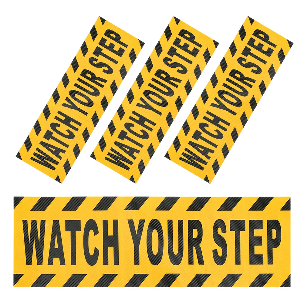 

4pcs Anti Slip Floor Stickers Watch Your Tape For Stairs Indoor Outdoor Non-Slip Decals For Schools Offices Malls