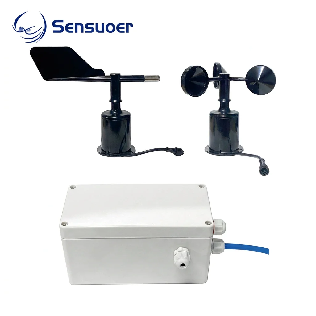 Wind Speed Direction Sensor Anemometer 0-45m/s 0-360deg RS485 0-5V Output Carbon Fiber for Weather Monitoring