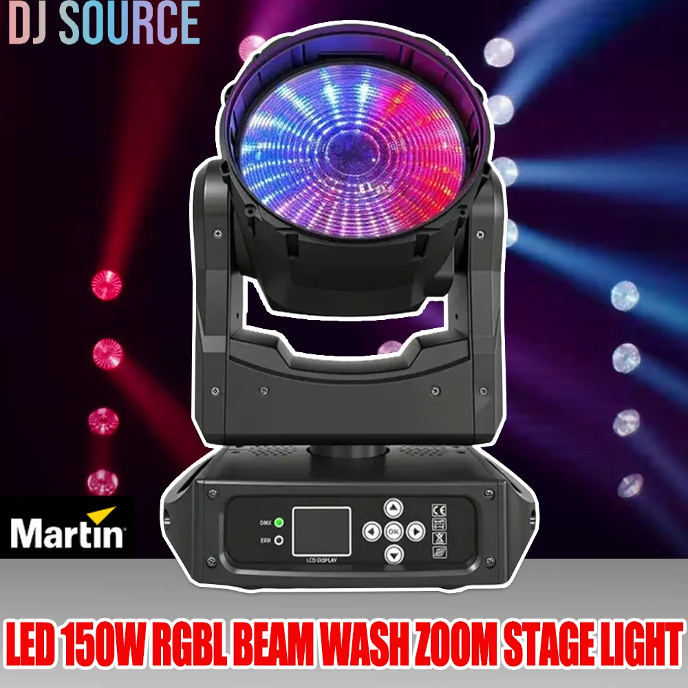 

LED 150W RGBL Moving Head Light Beam+Wash+Zoom With Backlight Effect Martin 20/36/108CH DMX512 For DJ Disco Club Bar Stage Light
