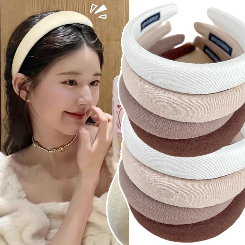 Fashion Solid Velvet Bezel Women Headband Girls Vintage Knit Hair Bands Soft Hairband Headwear Hair Rubbers Elastic Hair Bands