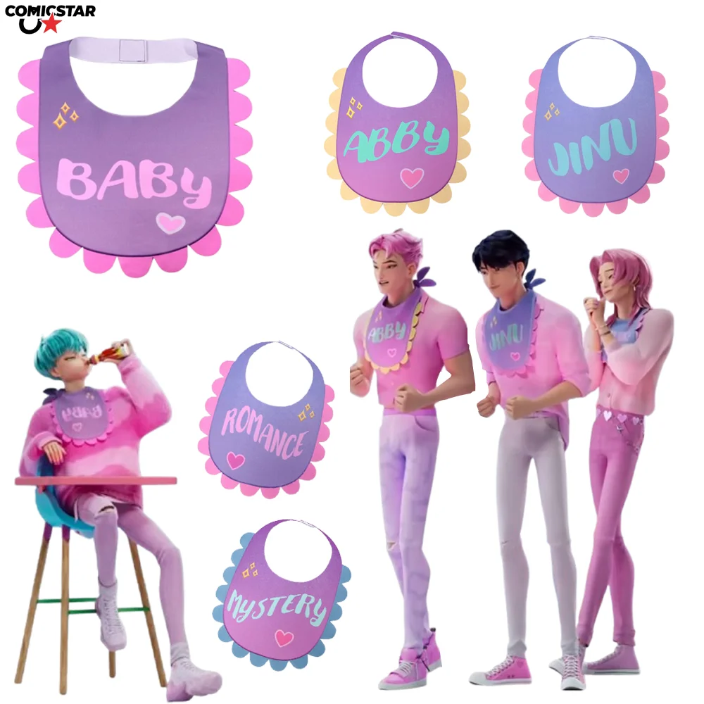 

Kpop Roleplay Demon Hunters Saja Boys Jinu Baby Abby Romance Mystery Cosplay Baby Bib For Kids Costume Halloween Carnival Party