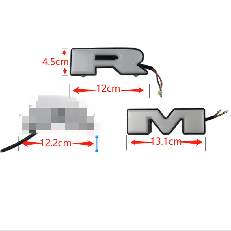 Samochód przedni Grill LED światła samochodu litery LED RAM Logo litery dla Dodge RAM 1500 2500 3500 2009-2019