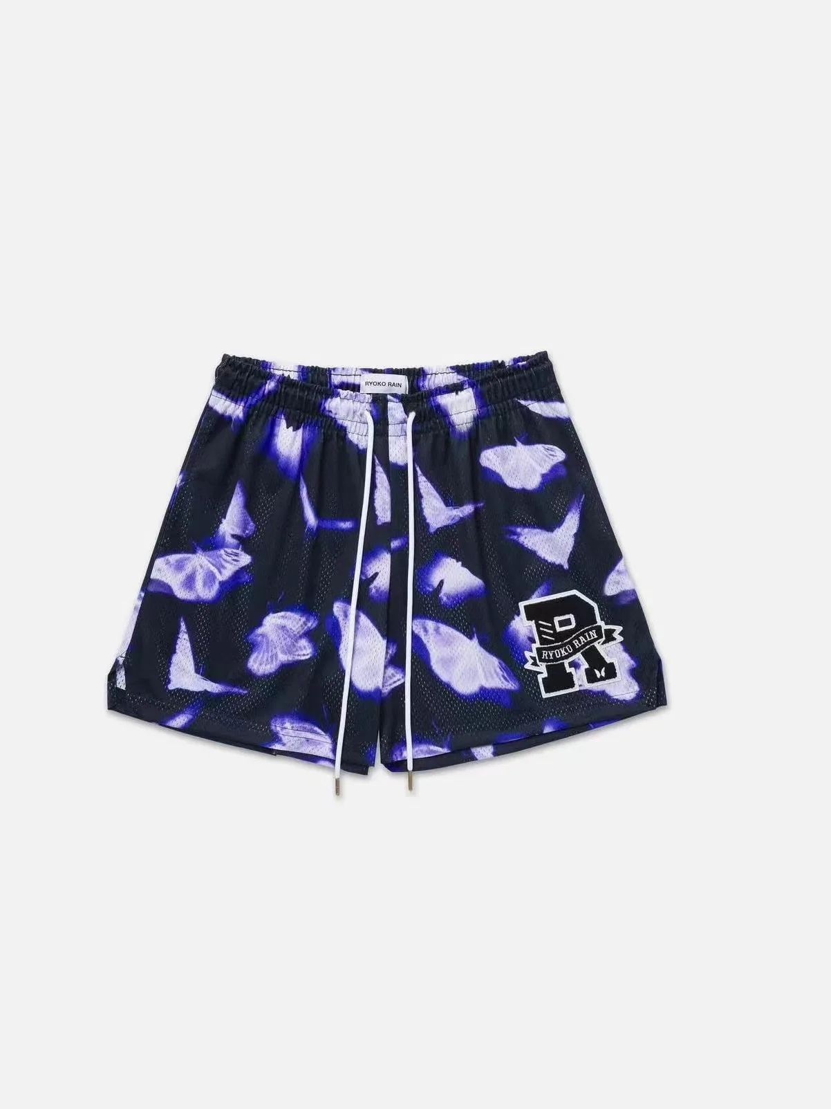 Summer fashion brand breathable quick drying basketball four points unisex casual butterfly print quarter shorts mesh