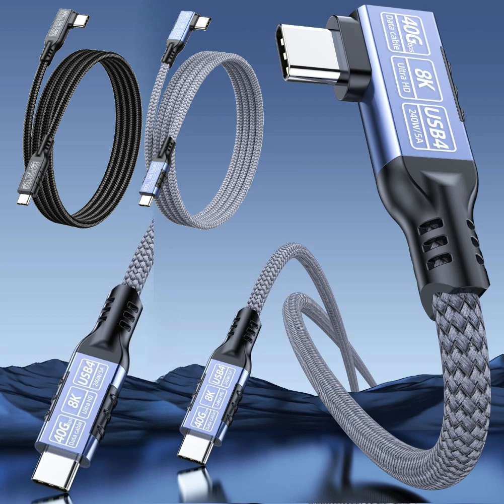 240W 80Gbps USB 5 Cable For Thunderbolt 5 Fast Charging USB C to C Data Transfer Cable UHD 16K Display 1M 2M for Thunderbolt 4/3