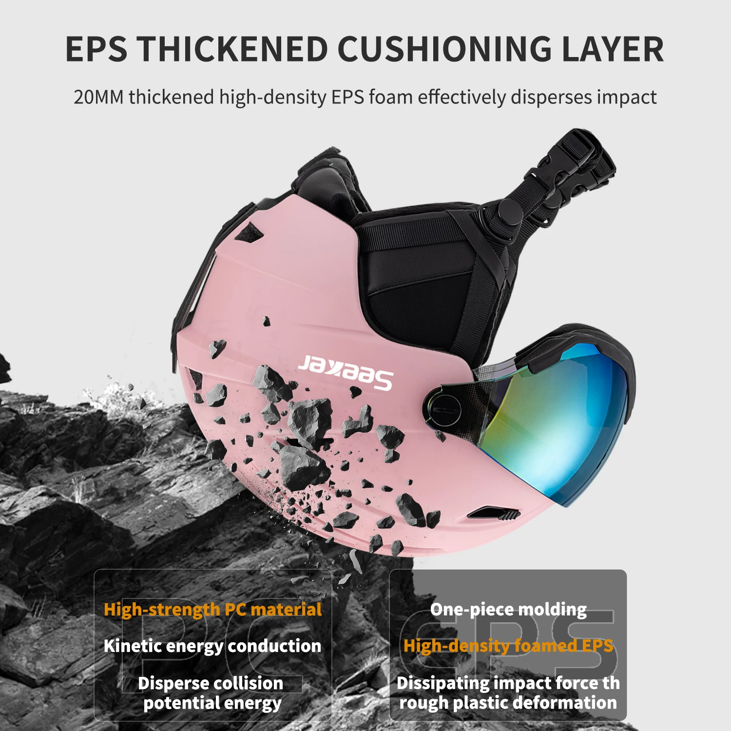 نظارات الثلج من SEEKER خوذة تزلج متكاملة للبالغين من الرجال والنساء في الهواء الطلق، خوذة ثلج دافئة مقاومة للرياح، معدات تزلج #3