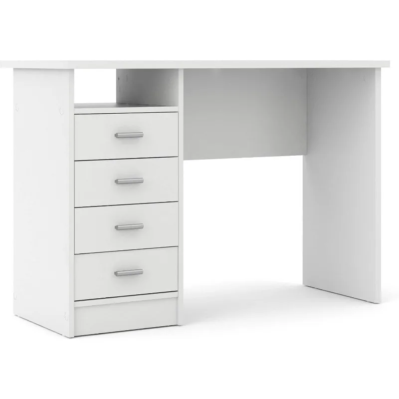 

Desk with 4 Drawers, White， Dressing Table Bedroom