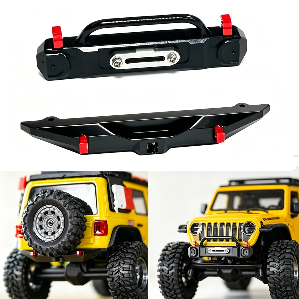 for Rc 1/30 Axial SCX30 Wrangler track upgrade accessories Metal front and rear bumpers, suitable