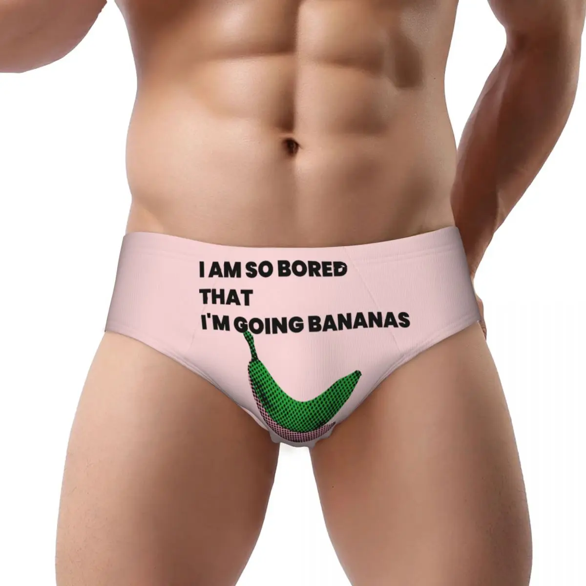 

Men's Triangle Briefs Pop Fruit Slogan Panties Waist Breathable Shorts Mens Underwear
