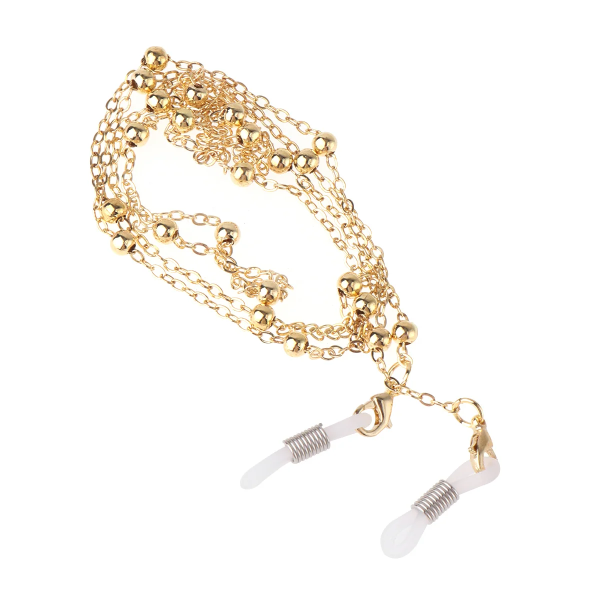 

2Pcs Eyeglass Chain Alloy Beads Silver Fashion Glasses Holder Strap Eyewear Retainer Prevent Falling Sports Outdoor Use