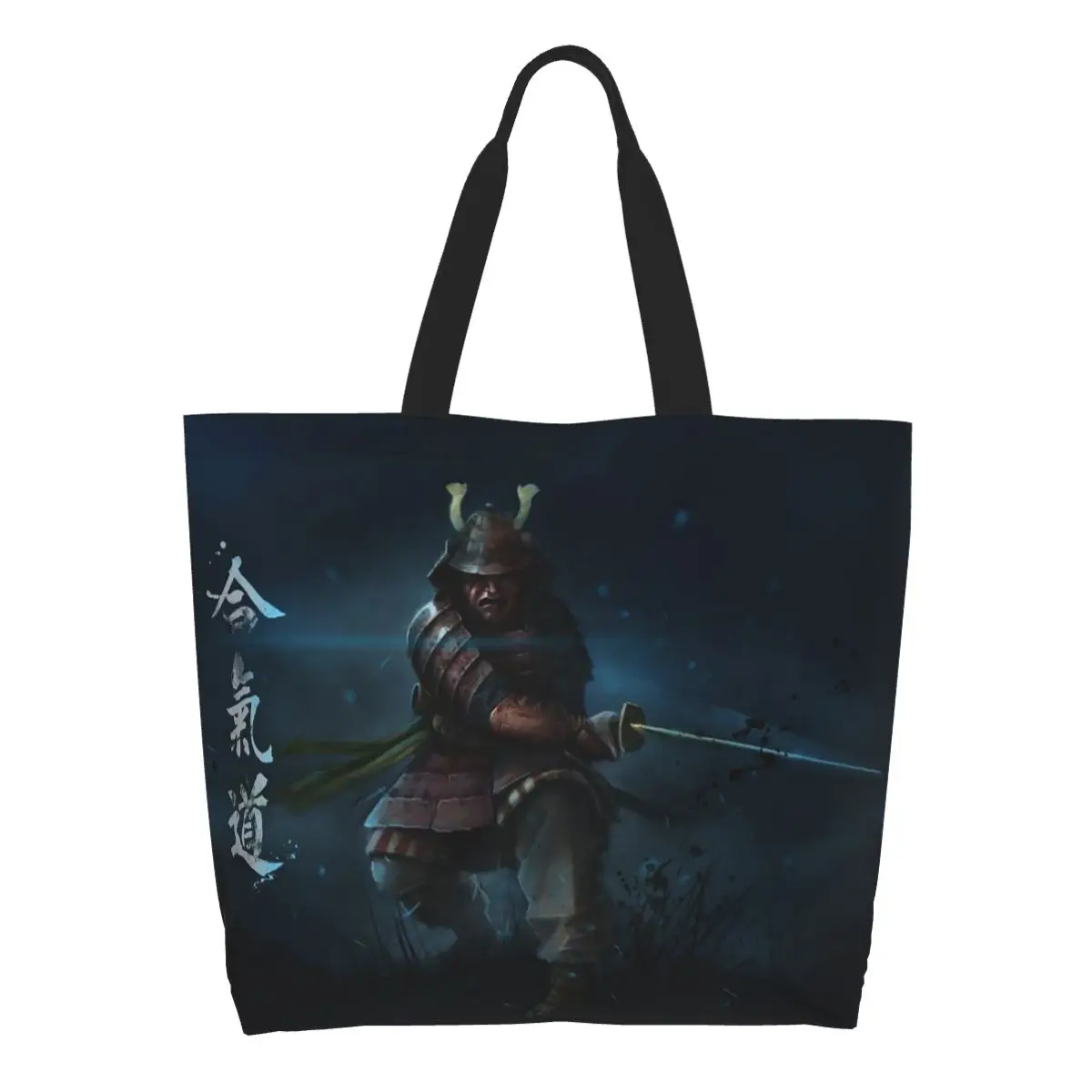 Samurai Spirits Shopping Tote Bag Canvas Large Capacity Shoulder Bags Shopper Grocery Handbag for Women