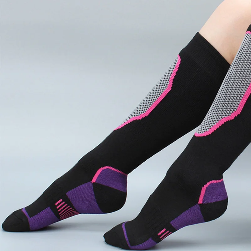 Chaussettes d'escalade en laine pour hommes et femmes, 1 paire, chaussettes thermiques, longues et chaudes à Compression, pour Ski, randonnée, snowboard, Sports de plein air, hiver