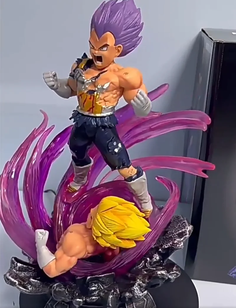 

Dragon Ball Double Headed Super Saiyan Beijita Handmade Self Extreme Intent Skill Double Shaped Statue Model Ornament Gift Toy