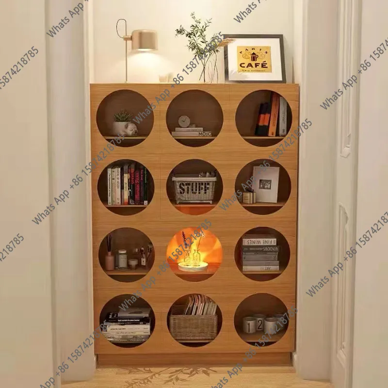 Bookcase Bookshelf Simple Modern Entrance Storage Cabinet Display Locker Small apartment Italian multi-grid