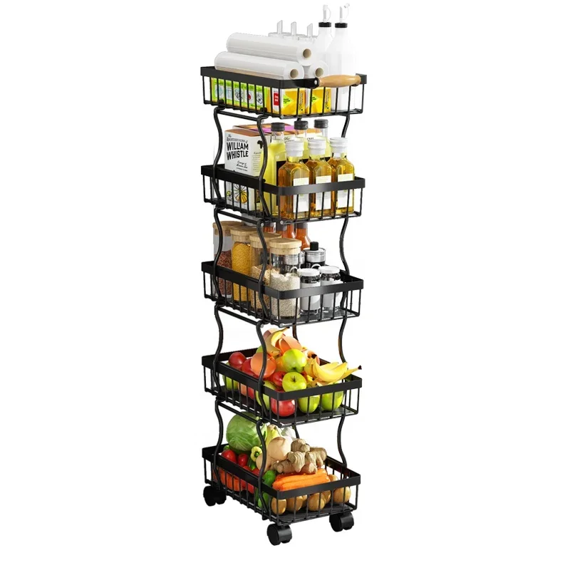 

Remember3 Layers Metal Color Storage Rack Hotel Room Service Trolley Household Bathroom Kitchen Trolley with Wheel