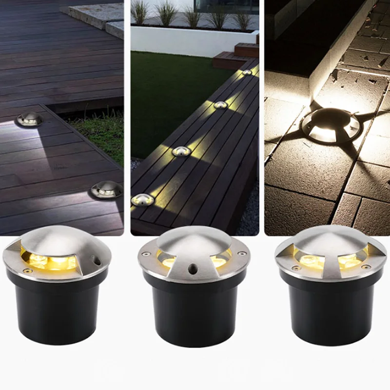 Outdoor Lighting 10W 6W 3W Garden Yard Step Stairs Floor Deck LED Recessed Inground Lamps LED Underground Spotlight AC110 220V