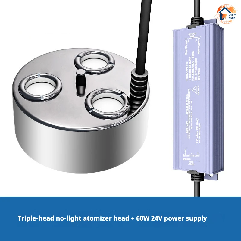

3 Head Atomizer Colorful Lamp Ultrasonic Humidifier Spray Mist Maker Fogger Water Fountain Pond Diffuser Air Nebulizer 24v