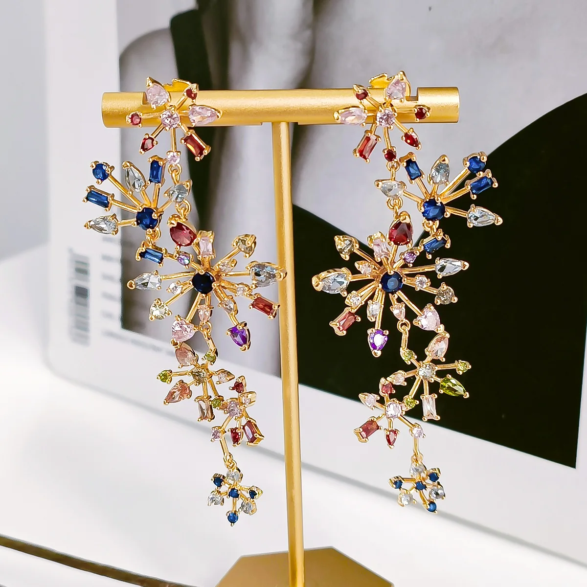 

High Quality 1:1 Brand Firework Earrings copper jewelry women earings for women christmas gift