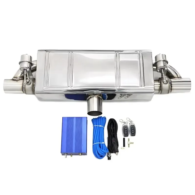 Hot Sale SYPES Universal Valved Muffler Valvetronic Exhaust Electronic Vacuum Car Exhaust Tips Pipe Valves Kit