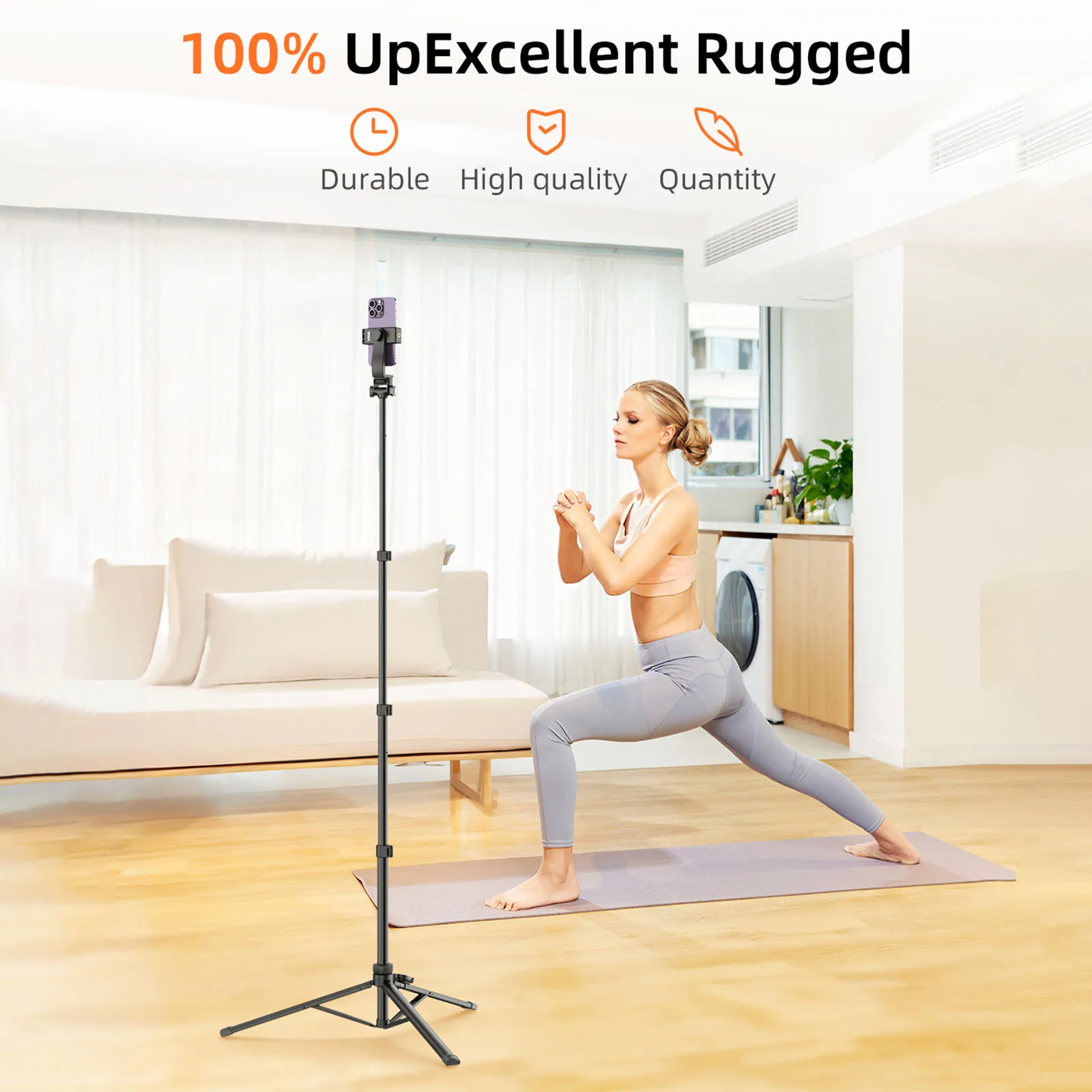 Vrig UURig TP-14 Trípode para teléfono en vivo de 160 cm con tornillo de 1/4 "trípode/palo de Selfie ajustable para espada ancha en vivo