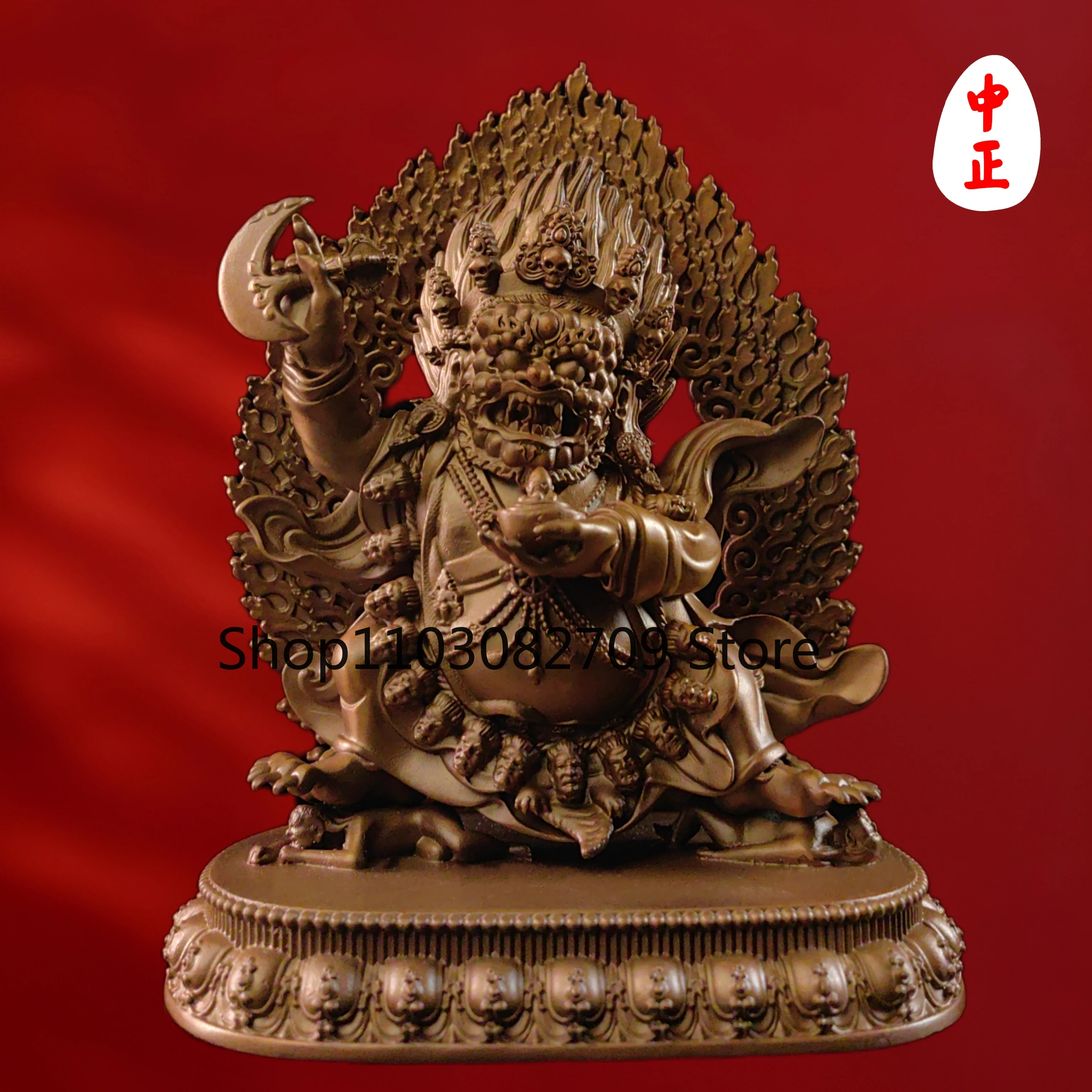 Zhongzheng Statue Intangible Cultural Heritage Workshop Kagyu Big Black Sky Maha Kagala Gold, Silver and Copper Material Support