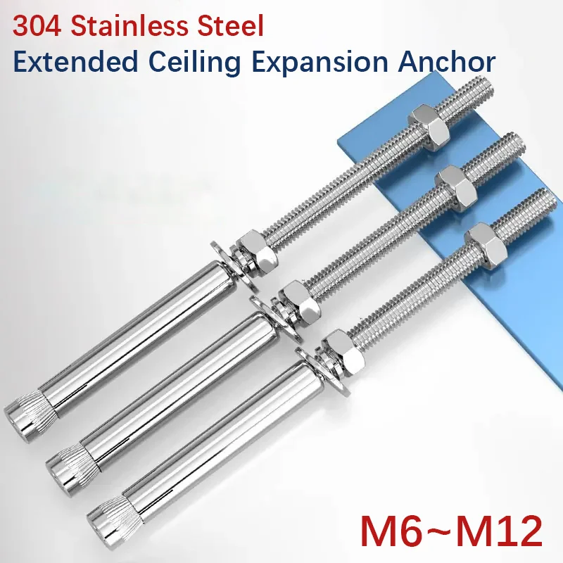 1pcs 304 Stainless Steel Ultra-Long Ceiling Expansion Bolt for Clothes Drying Rack, Pull-Out Internal Expansion Screw