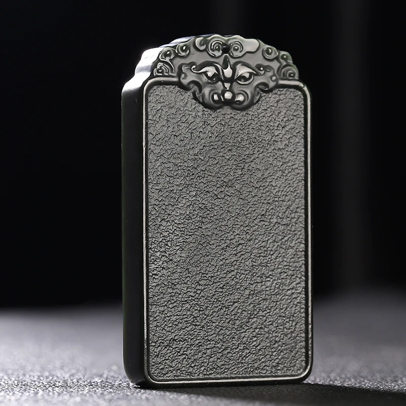 

Natural Nephrite Green Jade Blank Charm Necklace Men Women Certified Jewelry Chinese Hetian Jade Rectangular Pendant Necklaces