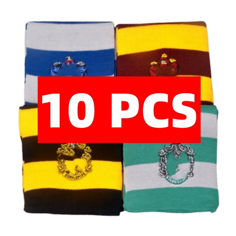 10 Uds./bufanda Harris, emblema de Hogwarts Slytherin, bufanda de Gryffindor Hermione, regalo, accesorios de juego de rol para la misma película