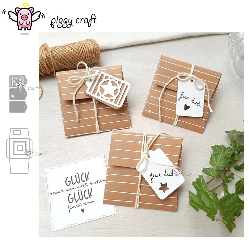 Piggy Craft metal cutting dies cut die mold Star label envelope Scrapbook paper craft knife mould blade punch stencils dies