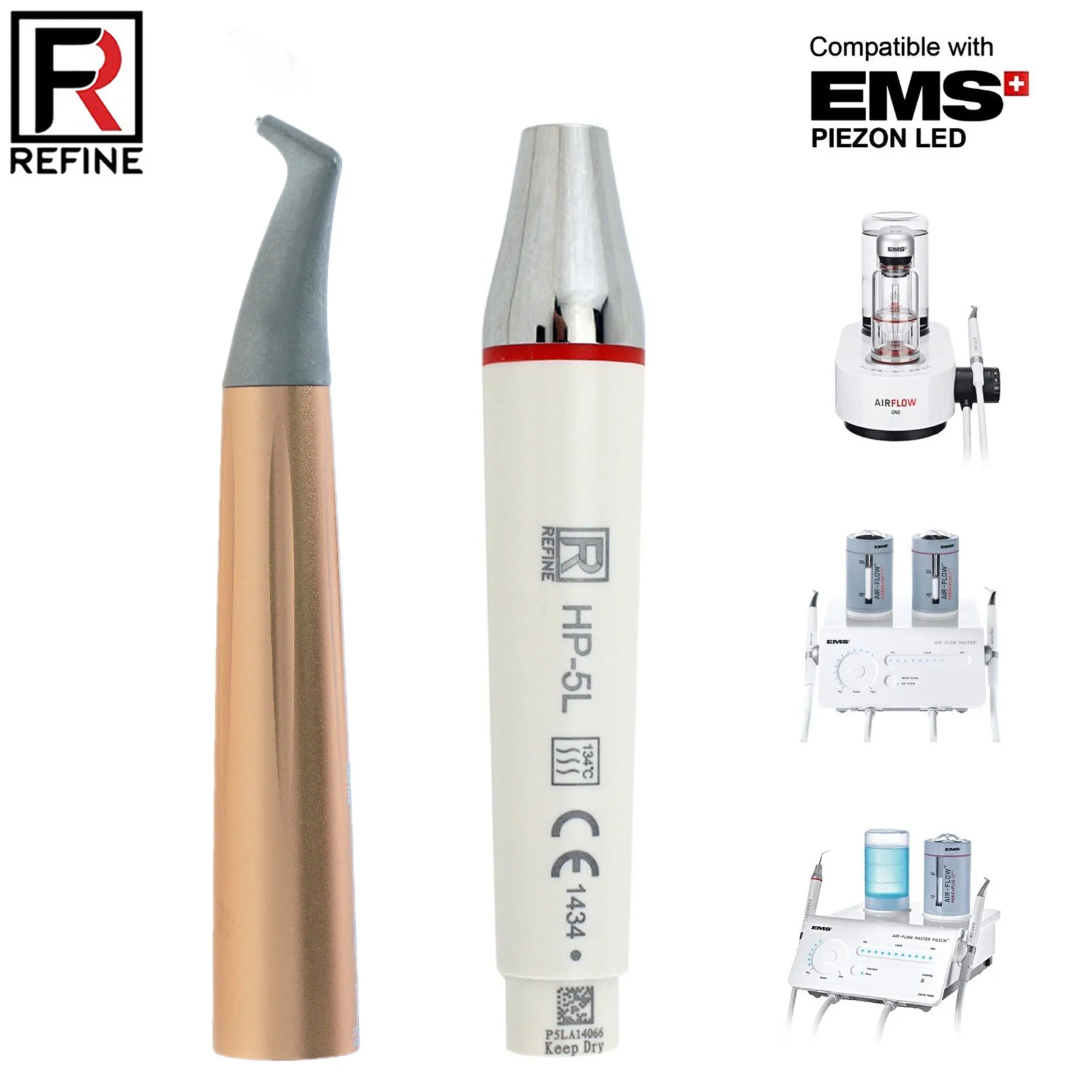 Dental Refine AIR FLOW PIEZON LED Handpiece For EMS AIR-FLOW ONE PROPHYLAXIS MASTER HP-5L XP-1