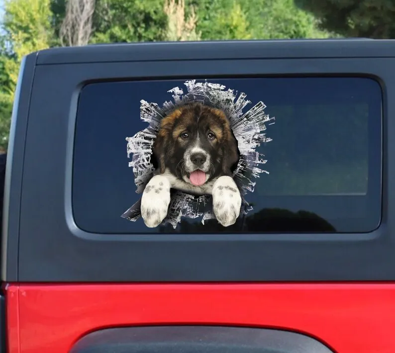 Caucasian Shepherd Puppy window decal, Caucasian Shepherd Puppy sticker, Caucasian Shepherd car decal