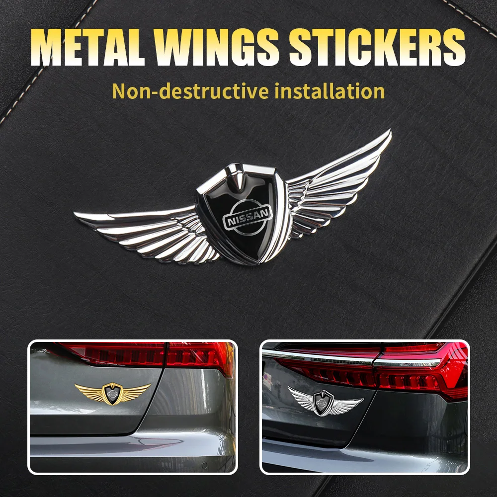 1Pcs Car Metal Alloy Badge Body Decoration Car Wings Side Mark Stickers For Nissan Nismo Qashqai J11 J10 Leaf XTrail Tiida Kicks