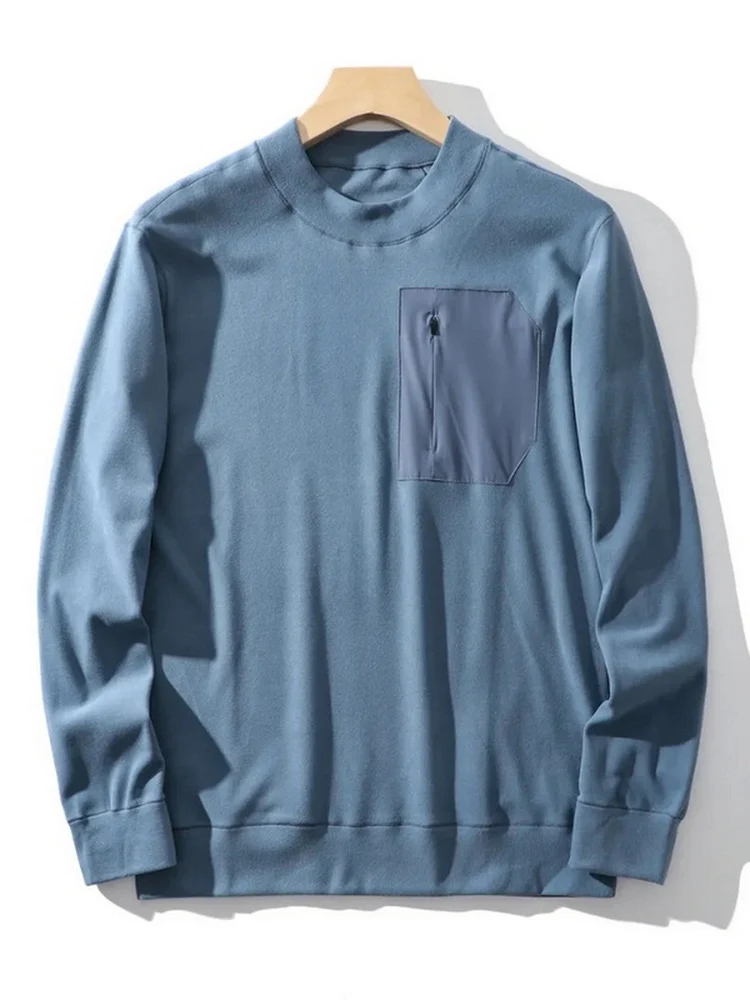 

Autumn Winter New Style Men's Long Sleeve round Neck Thermal Fleece Double-sided Brushed Sports Sweatshirt Casual Outdoor T-s...