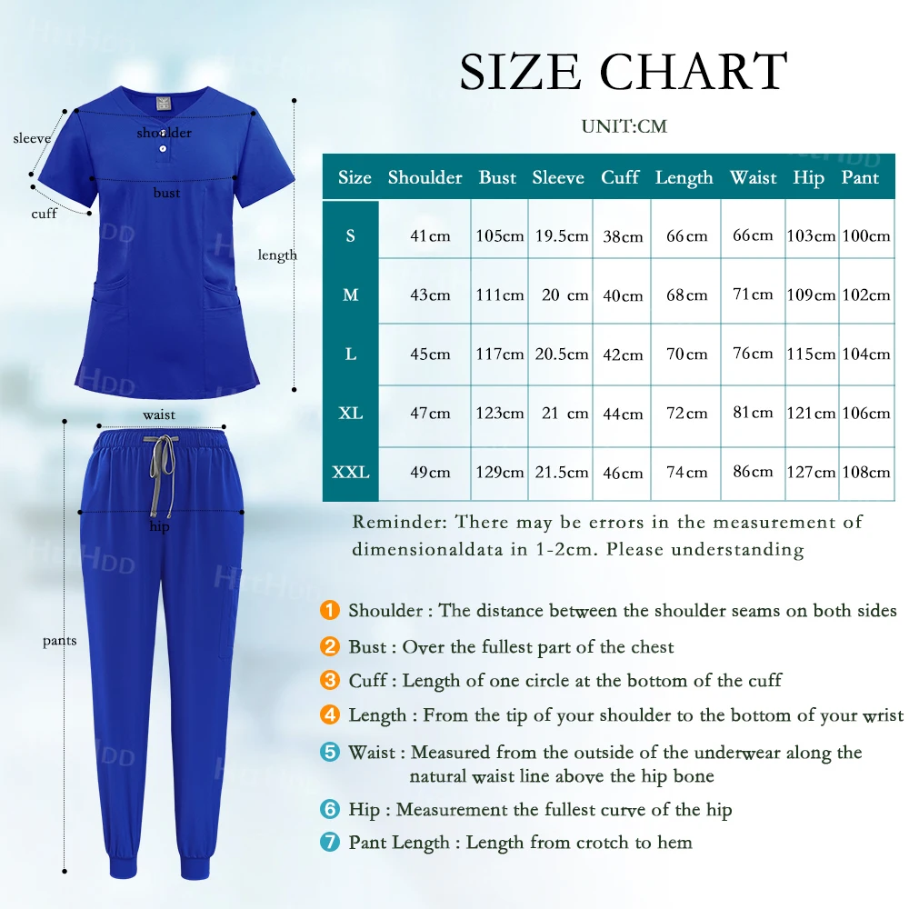 Beauty Spa Uniform High-quality Nursing Scrub Women Short Sleeved Shirt Joggers Pants Suit Multicolour Nurse Medical Uniform New