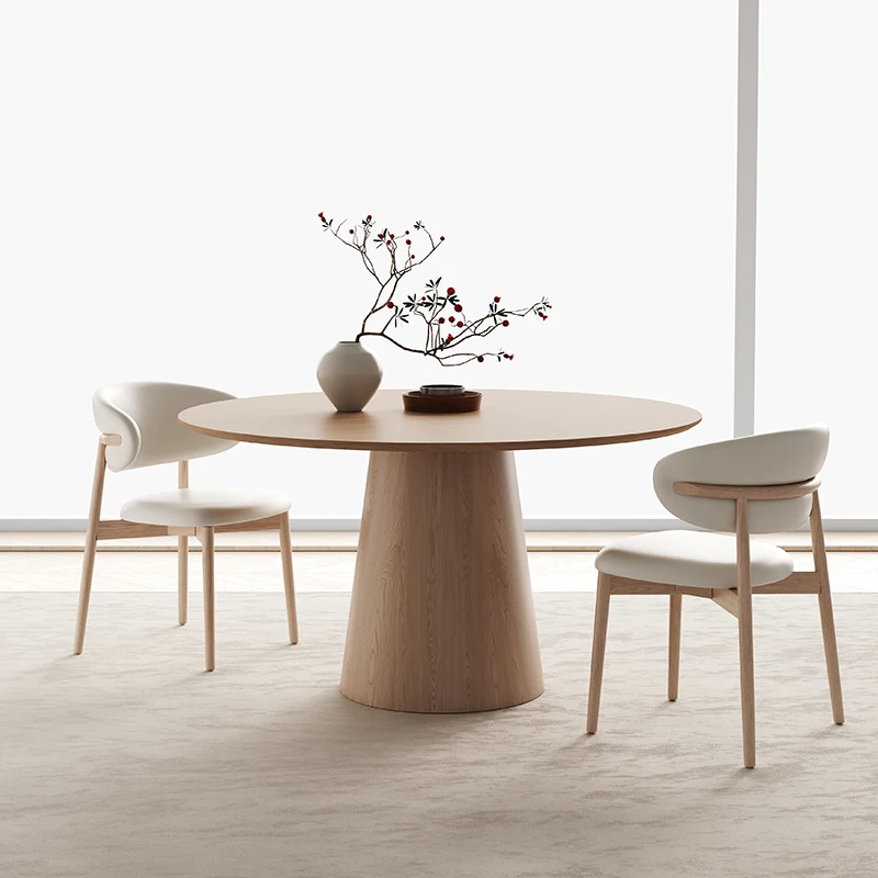 Nordic Design Table Solid Wood Senior Beautiful Delicate Spacious Household Dining Table Round Cafe Mesa Comedor Home Furniture