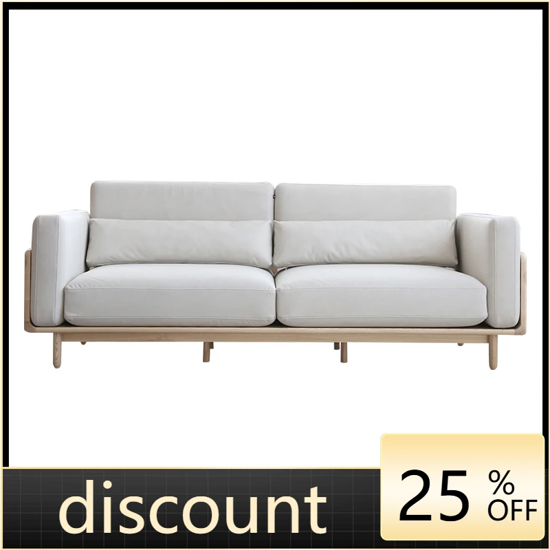 

LMM solid wood sofa Japanese simple modern new Chinese living room home double sofa