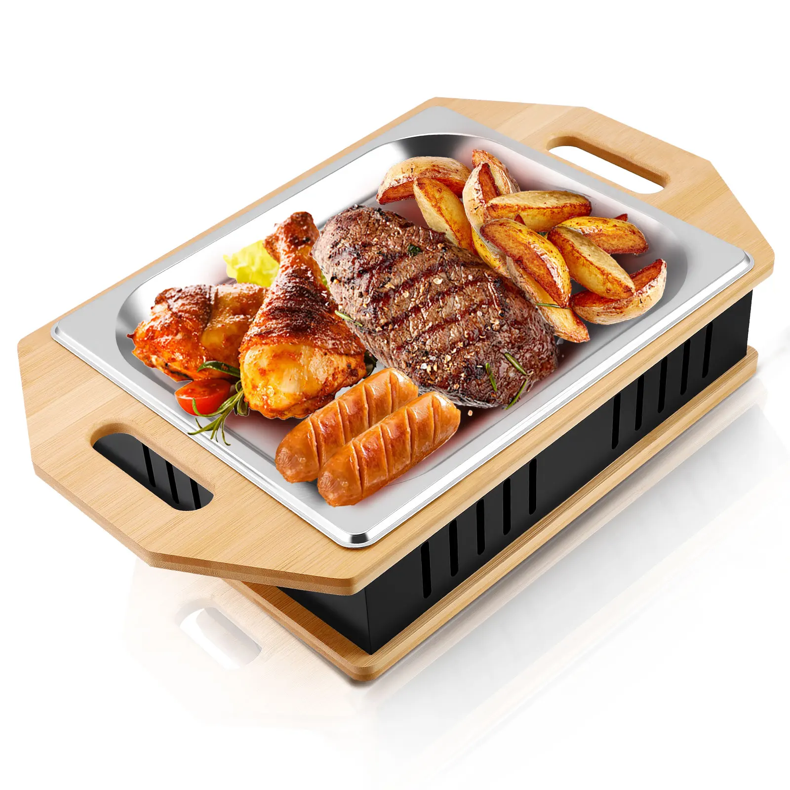 BBQ-Box, BBQ-Heizplatte für Teelicht, Grillplatte für Teelicht, Grillheizplatte, Fleischwärmer zum Grillen