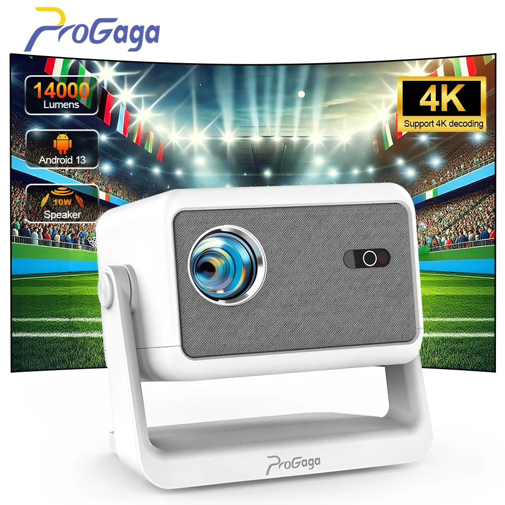 Proyector PROGAGA PG370 MAX 1080P Full HD para películas, WiFi, Android, Smart TV, cine en casa, 700ANSI, proyector de video portátil.