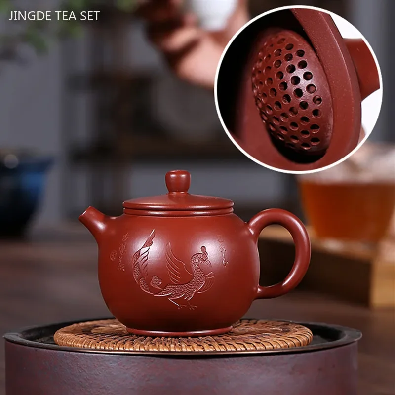 

180ml Boutique Dahongpao Purple Clay Teapot Handmade Ball Hole Filter Beauty Tea Pot High Quality Yixing Zisha Tea Accessories