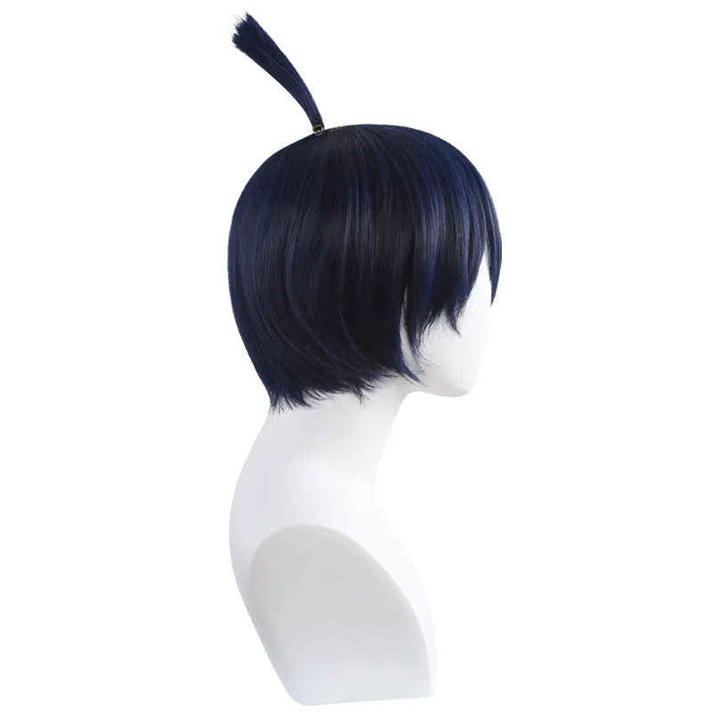 Anime Chainsaw Man Hayakawa Aki Cosplay Wig Unisex Short Ponytail Heat Resistant Synthetic Hair Wigs Halloween Props Accessories