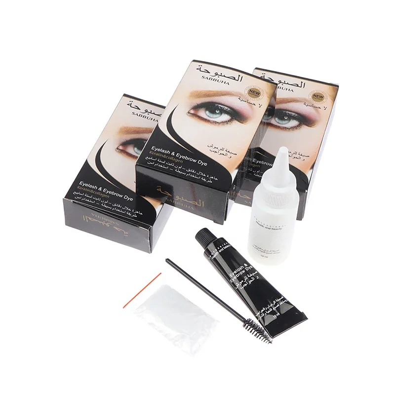 Professional Series Henna Eyelash Eyebrow Dye Tint Gel Eyelash Brown Black Color Tint Cream Kit, 15-minute Fast Tint Easy Dye