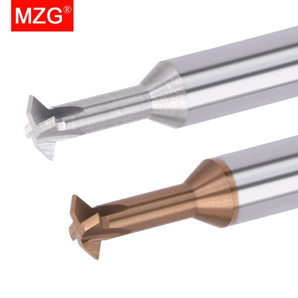 

MZG 1PCS AL 4FSX Tungsten Steel Inner Hole Upper and Lower Chamfering 60 90 120 Degree Aluminum T Type Milling Cutter