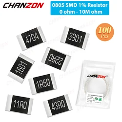 183 valori 100 pezzi 0805 1% 0 - 10MR Resistori SMD Chip a film ad alta precisione fisso 1K 2K 4.7K 10K 100K 160K 220K 300K 330 470 Ohm