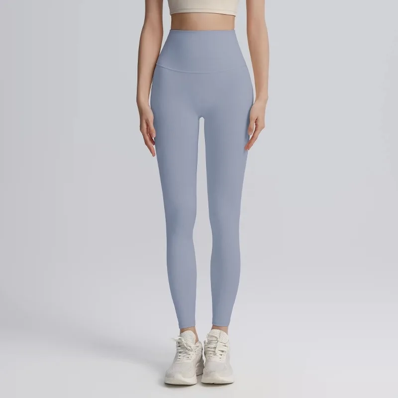 Damen-Yoga-Übungshose mit hoher Taille, eng anliegend, hohe Elastizität, Stulpenlinie, nacktes Gefühl, Hüftheben, Turnhose – Detail 5