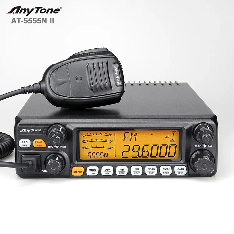 AnyTone 5555N II  60W SSB High Power CB Radio 27mhz with Long range CB Radio 25.615~30.105MHz Vehicle  Mounted Radio